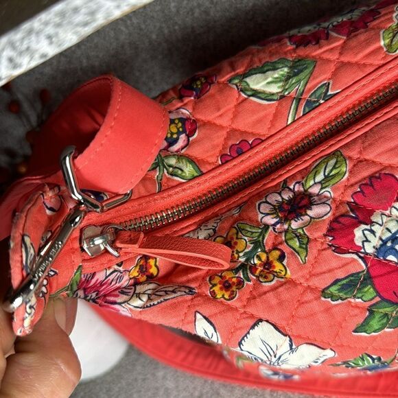 Vera Bradley Carson Mini Hobo Crossbody Shoulder Bag in Retired Coral Floral - Picture 7 of 10